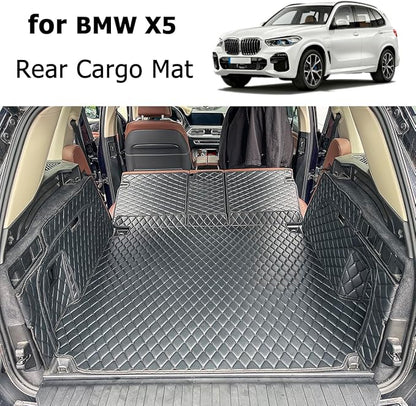 Cargo Mat Compatible with 2019-2026 BMW X5 Trunk Mat (and Rear Left and Right Side Panels) Cargo Liners for X5（Non 45e /7-Seats Models）