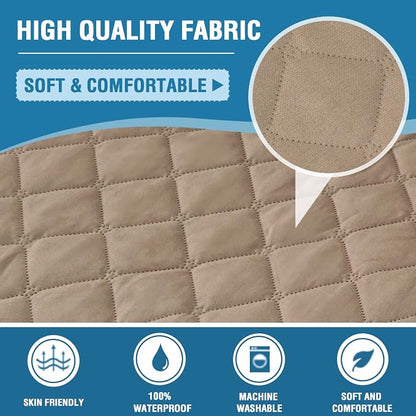 H.VERSAILTEX Sofa Cover, 100% Waterproof Slipcover Furniture Protector, Washable Couch Cover with Non-Skid Backing and Elastic Straps for Kids, Dogs, Pets(Oversized Sofa, French Oak)