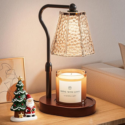 Candle Warmer Lamp with Timer Dimmable, Height Adjustable Wax Melt Warmer for Home Decor & New Home Bedroom, Vintage Candle Lamp for Scented Wax Jar Candles with 2 Bulbs,Birthday Gift for Women & Moms