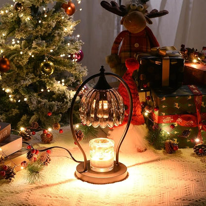 Candle Warmer Lamp with Timer, Vintage Black Wax Melt Warmer Lamp Electric Dimmable Candle Warmer, House Warming Gifts Home Decor for Living Room Bedroom Office, Birthday Gifts for Mom, Women & Men