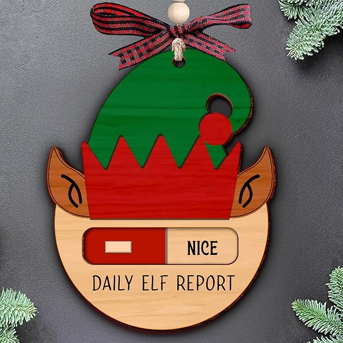Daily Elf Ornaments for Christmas Tree - Unique Elf Arrival Ornaments for Decoration - Daily elf Report Ornament Ideal for Welcome Back Gift - Beautiful Christmas Decor Ornament for Holiday Season