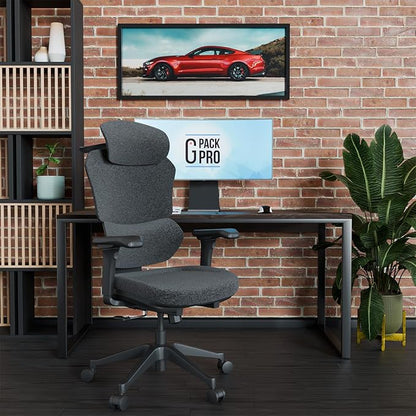 Ergonomic Office Chair – Computer Chair with Divided Tilted Back, Adjustable Armrests & Soft Seat – Holds Up to 290bs (Gray)