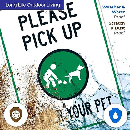 Clean Up After Your Dog Sign, Please Pick Up After Your Pet Sign, 18x24 Inches, Rust Free .063 Aluminum, Fade Resistant, Easy Mounting, Indoor/Outdoor Use, Made in USA