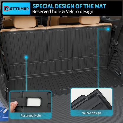 Cargo Mat Compatible with 2025 2026 Ford Expedition&Lincoln Navigator (NOT for Max/L) Trunk Mat Cargo Liner Back Seat Cover All Weather Expedition Accessories (Trunk Mat+Backrest Mats)