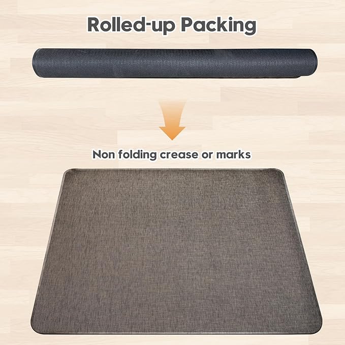 Sycoodeal Office Chair Mat for Hardwood & Tile Floor,Computer Gaming Chair Mat for Rolling Chairs Non-Curve, Anti-Slip, Heavy Duty Floor Protector for Home Office,Dark Coffee (48" x 60")