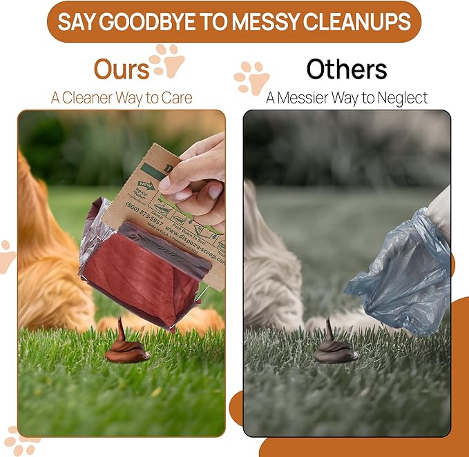 Dispoz-A-Scoop® 500 Pack"Scoop-Seal-Dispose” Dog Pooper Scooper with Bag Attachment, No-Touch Pooper Scoopers Solution, Portable Pooper Scooper for Dogs Large and Small, Dog Poop Scooper for Yard Walk