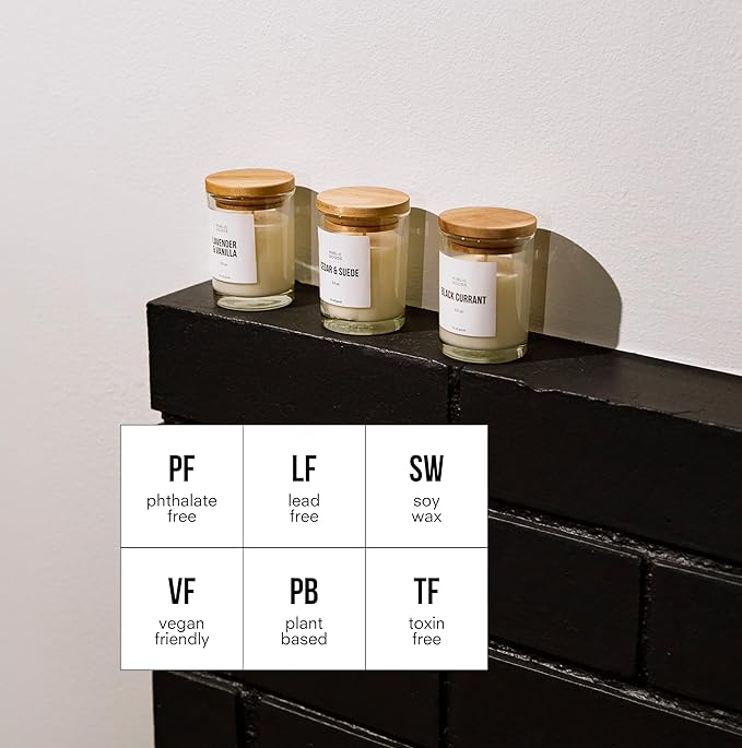 Public Goods 3-Pack Scented Soy Candle Set for Women & Men | Long Lasting & Non Toxic | Made with Natural Soy Wax & Organic Essential Oils | Gift Box | 3.5oz Jars