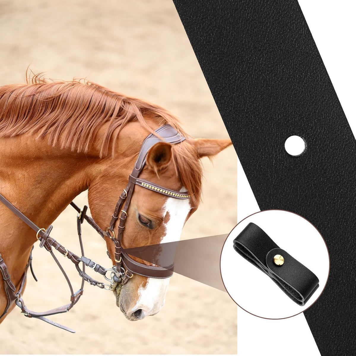 Chunful 6 Pcs Halter Breakaway Replacement Strap Breakaway Halter Replacement Straps Horse Leather