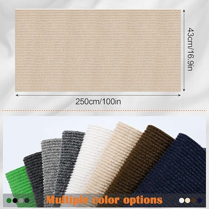 Cat Scratch Furniture Protector - 100" x 17" Trimmable Self-Adhesive Cats Claws Scratch Pads, DIY Cat Climbing Couch Protector for Scratch Post Cat Tree Replacement Indoor (Khaki)