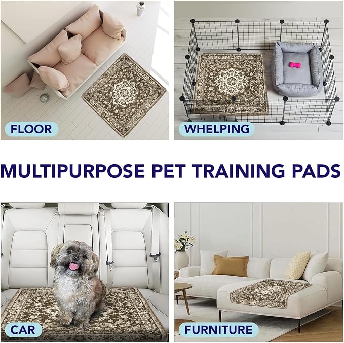 PUPIBOO Washable Pee Pads for Dogs and Cats - Super Absorbent Reusable Puppy Training Pads - 100% Waterproof, Leak-Proof & Non-Slip Whelping Pads for Pet Housebreaking