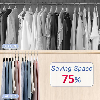 Clothes Hangers 12 Pack, Sweater Hangers No Shoulder Bump Metal Non Slip Heavy Duty Coat Hangers for Closet Organizers and Storage Space Saving Shirt Hanger for Suits Dresses Jackets Bra Shirt Black