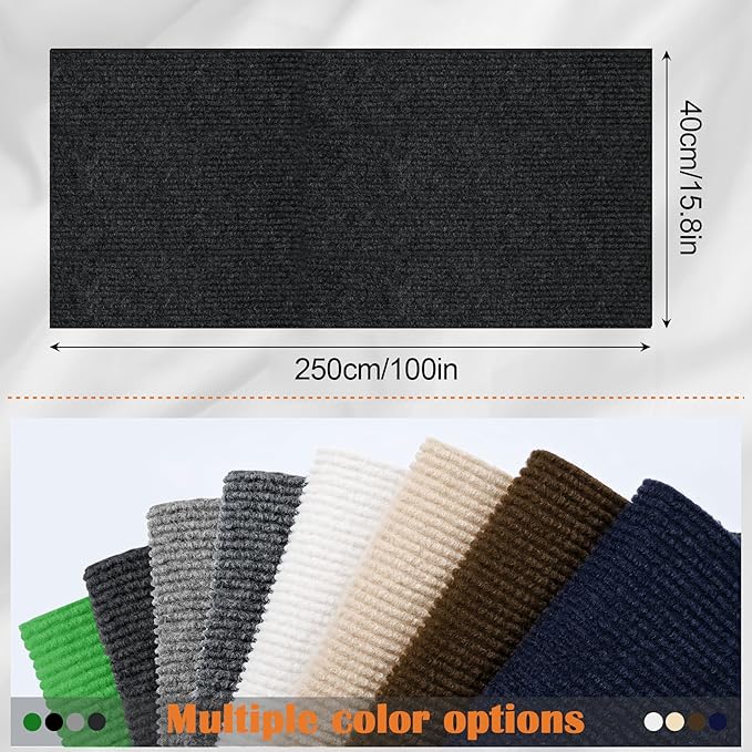 Cat Scratch Furniture Protector - 100" x 15.8" Trimmable Self-Adhesive Cats Claws Scratch Pads, DIY Cat Climbing Couch Protector for Scratch Post Cat Tree Replacement Indoor (Black)