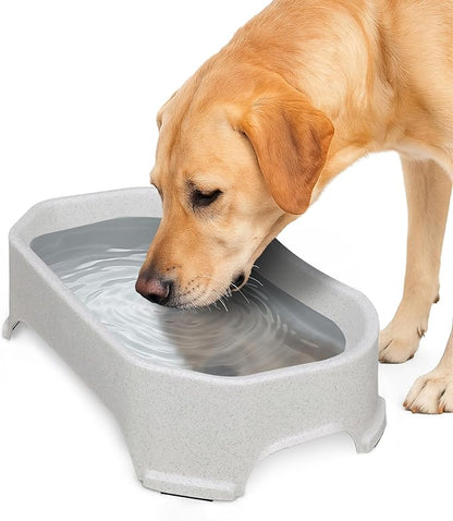 Neater Pet Brands Large Water Bowl for Dogs, Outdoor Dog Water Bowl (1.25 Gallon Extra-Large Capacity), Big Trough Style Food Dish for Indoors or Outside, No Spill Large Dog Bowls, Vanilla Bean