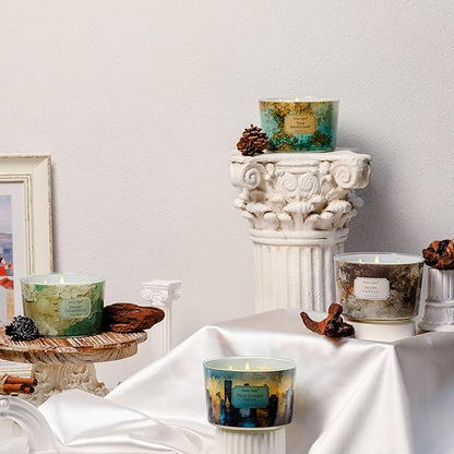 HomeLights Balsam Cedarwood Scented Candles | 18oz Soy Candles Industrial Chic 4-Wick Large Candle Jars | Ideal Candle Gifts for Events, Home Decor Stress, Relief & Relaxation