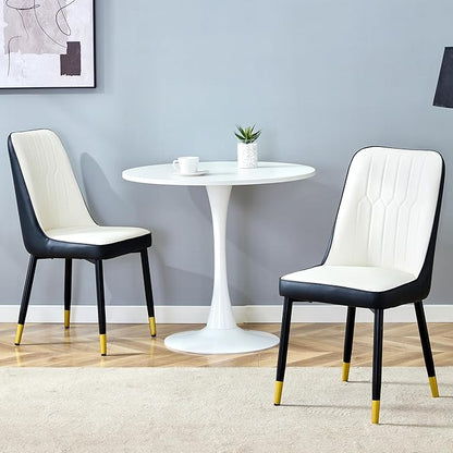 Dining Chairs Set of 2，Modern Dining Chairs, Equipped with PU Leather Backrest Cushions and Metal Legs, Suitable for Restaurants, Kitchens, and Dining Room Chairs