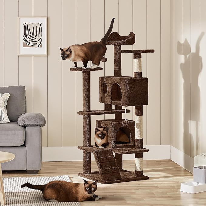 Yaheetech 54in Cat Tree Tower Condo Cat Furniture w/Scratching Post for Kittens Pet House Play
