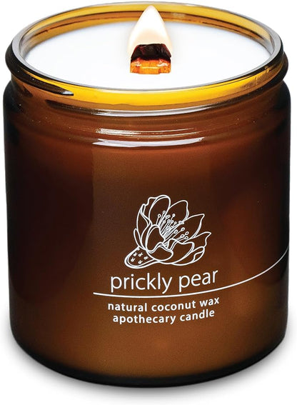 Hemlock Park Crackling Wood Wick Candle Handcrafted with Natural Coconut Wax (Large 16 oz, Desert Prickly Pear)