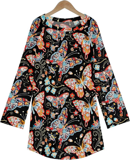 MARSVOVO Women Novelty Graphic Plus Size Sweater Crewneck Long Sleeve Cute Printed Loose Fit Casual Fall Sweaters Top