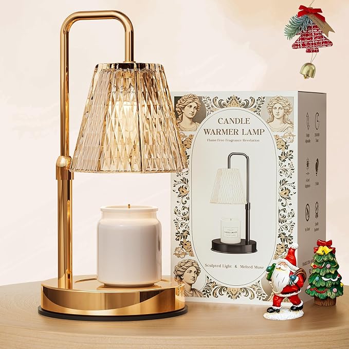 Candle Warmer Lamp with Timer – Dimmable Wax Warmer for Room Decor, Height Adjustable Candle Lamp for Mom, Birthday Gifts for Women, House Warming Gifts for New Home Decor with 2 Bulbs