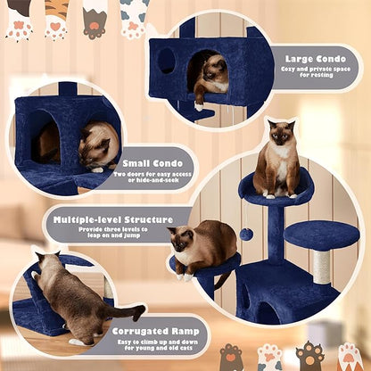 Yaheetech 54in Cat Tree Tower Condo Furniture Scratch Post for Kittens Pet House Play