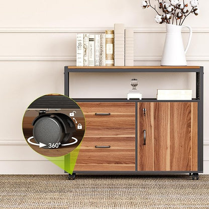 LITTLE TREE 63-Inch Office Desk with 31.5-Inch Lateral File Cabinet, Study Writing Desk Computer Desk for Home Office