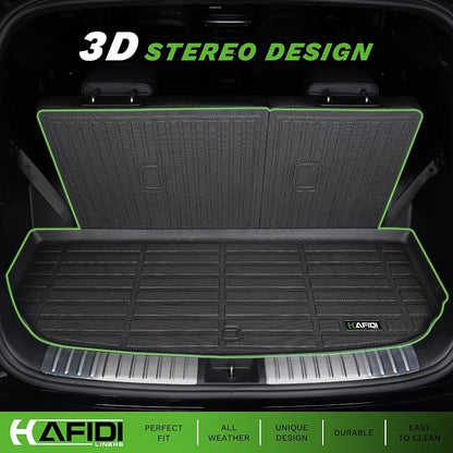 HAFIDI® Floor Mats & Cargo Liner & Seatback Cargo Set Fit for Chevrolet Chevy Tahoe & GMC Yukon 2021-2025 2026 (Not fit XL) (8 Seats) All Weather TPE Car Full Set Liners Custom Accessories-Black