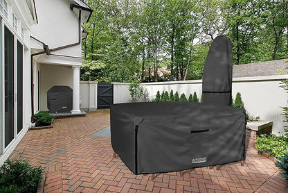 ULTCOVER 600D Tough Canvas Heavy Duty Square Patio Table and Chair Cover - Waterproof Outdoor General Purpose Furniture Covers 74 inch, Black