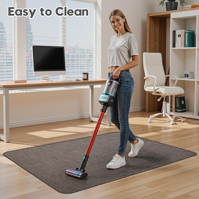 Sycoodeal Office Chair Mat for Hardwood & Tile Floor,Computer Gaming Chair Mat for Rolling Chairs Non-Curve, Anti-Slip, Heavy Duty Floor Protector for Home Office,Dark Coffee (36" x 55")