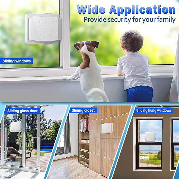 Sliding Door Lock, 4 Pack Child Safety Sliding Glass Door Lock for Sliding Glass Doors, Sliding Windows, Sliding Closet, etc. Easy to Installation Provides More Security for Your Baby and Pets