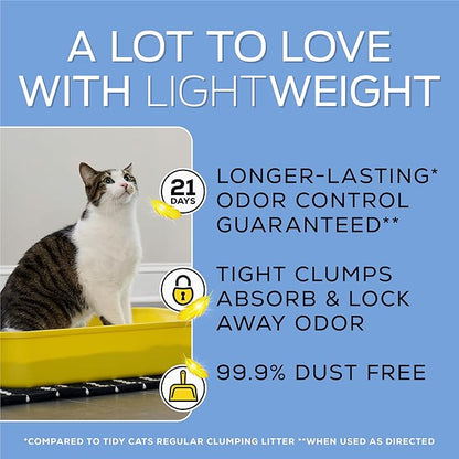 Purina Tidy Cats LightWeight With Glade Clear Springs Multi-Cat, Clumping, Low Dust, Scented Cat litter - 17 lb. Box