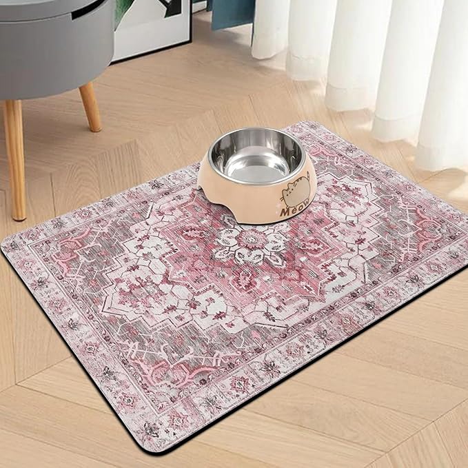 Pet Food Mats for Floor, Absorbent Dog Mat for Food and Water Dispenser Mat, Dog Food Mat Quick Dry Cat Food Mat Pet Supplies
