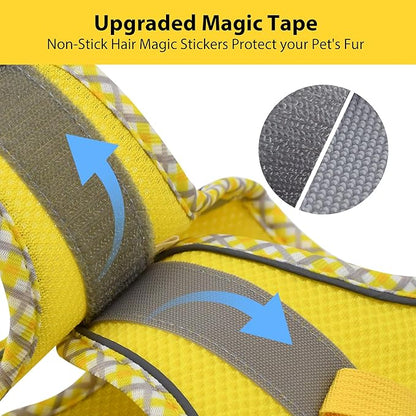 AIITLE Tiny Dog Harness - Lightweight Mesh Step-in Vest for Puppy, Reflective & Escape-Proof Design with High-Stick Magic Tape - Indoor/Outdoor Use for Chihuahua, Maltese, Shih Tzu(Yellow, XXXS)