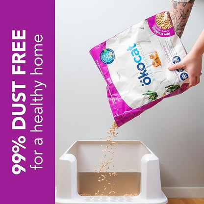 ökocat Less Mess Low Tracking Wood Clumping Cat Litter Mini- Pellets, Unscented, 21.5 pounds - Natural Ingredients, Stops Odor, Clumps Solid, 99% Dust Free, Great for Long-Hair Breeds