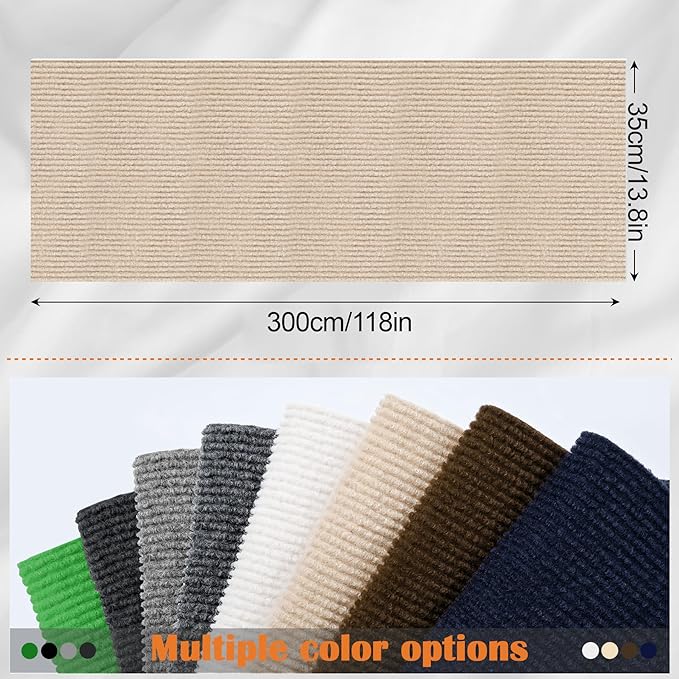Cat Scratch Furniture Protector - 118" x 13.8" Trimmable Self-Adhesive Cats Claws Scratch Pads, DIY Cat Climbing Couch Protector for Scratch Post Cat Tree Replacement Indoor (Khaki)