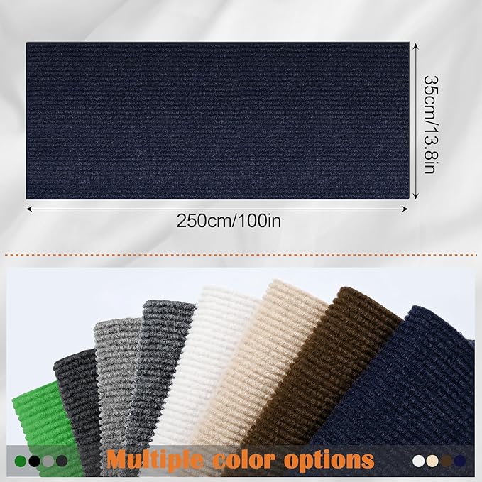 Cat Scratch Furniture Protector - 100" x 13.8" Trimmable Self-Adhesive Cats Claws Scratch Pads, DIY Cat Climbing Couch Protector for Scratch Post Cat Tree Replacement Indoor (Dark Blue)