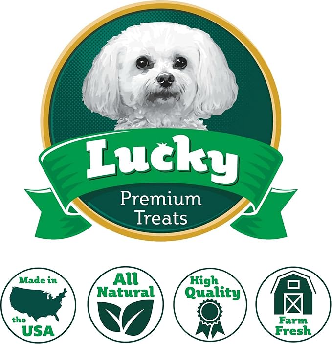 Lucky Premium Treats Chicken Jerky Bits and Strips All Natural, Dehydrated Chicken Breast (7 oz)