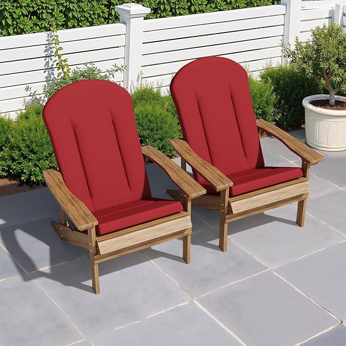 Crestlive Products Adirondack Chair Cushion Outdoor Rocking Chair Cushion Water Resistant 50x20 Inch High Back Patio Replacement Cushion, Chili