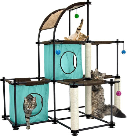 Kitty City Claw Indoor Mega Kit Cat Furniture, Corrugate Cat Scratcher, Cat Bed