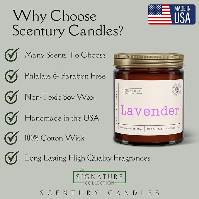Peppermint Eucalyptus Scented Candle, Many Scents to Choose from, All Natural Non-Toxic Soy Wax, Handmade in The USA(Peppermint Eucalyptus)