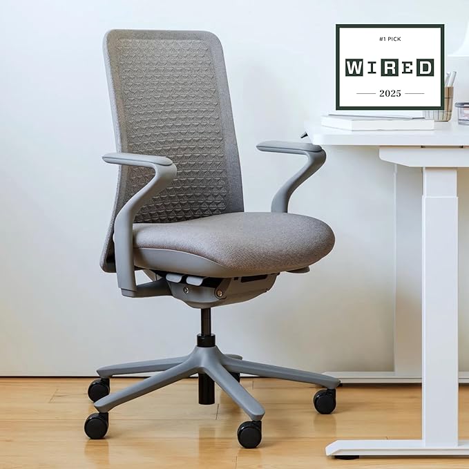 Branch Verve Chair - High Performance Executive Office Chair with Contoured Seat Back and Adjustable Lumbar Rest - High Density Foam Cushion with Aluminum Base - Up to 275 lbs - Lunar