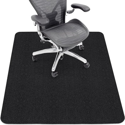 Sycoodeal Office Chair Mat for Hardwood Floor,Office Computer Gaming Chair Mat for Tile Floor,Large Floor Protector Rug,Anti-Slip,Easy to Clean,Pure Black(48"x36")