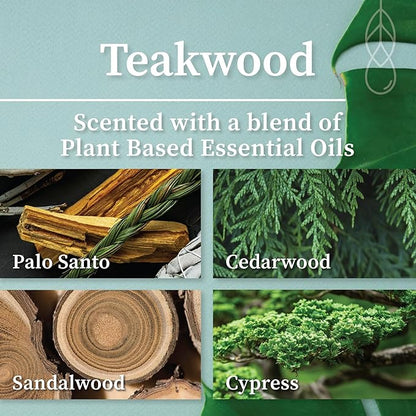 Hemlock Park Crackling Wood Wick Candle Handcrafted with Natural Coconut Wax (Small 4 oz, Teakwood)