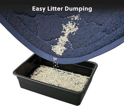 WePet Cat Litter Box Mat, Kitty Premium PVC Pad, Durable Trapping Rug, Phthalate Free, Urine-Resistant, Scatter Control, XXL 47 x 36 Inch, Blue