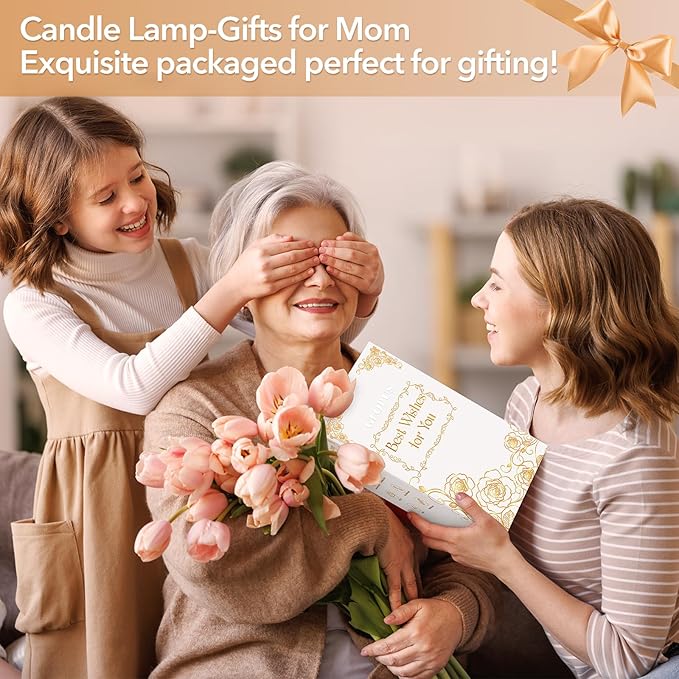 Candle Warmer Lamp with Timer, Stocking Stuffers for Women, Mom Gifts for Women Mom Christmas, Adjustable Height Candle Warmer, Dimmable, Home Decor, Wax Warmer Lamp for Jar Candles with 2 Bulbs