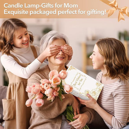Candle Warmer Lamp with Timer, Stocking Stuffers for Women, Mom Gifts for Women Mom Christmas, Adjustable Height Candle Warmer, Dimmable, Home Decor, Wax Warmer Lamp for Jar Candles with 2 Bulbs