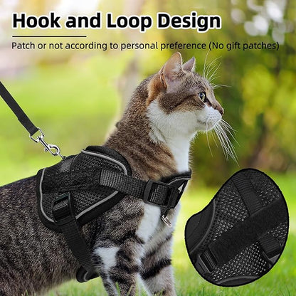 PUPTECK Cat Harness and Leash Set Escape Proof, Adjustable Reflective Kitten Jacket Easy Control, Pet Vest Harness for Cats Small Dogs Puppies Walking and Travel