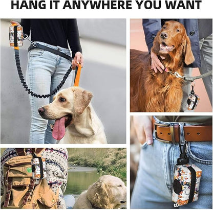 Dog Poop Bag Holder for Leashes - Lightweight Pet Waste Bags Dispenser Doggy Zippered Pouch for Puppy Walking Accessories(Cute Puppy Dog)