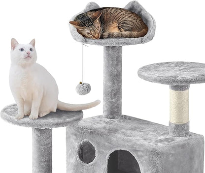 Yaheetech Multi-Level Cat Tree Cat Tower for Indoor Cats Cat Condo Furniture with Sisal Scratching Post, 61in, Light Gray