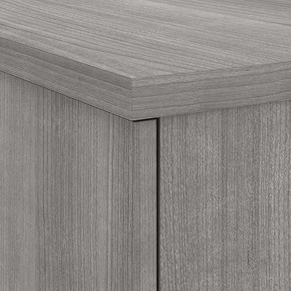 Bush Furniture Somerset 72W 3 Position Sit to Stand L Shaped Desk with Hutch in Platinum Gray | Adjustable Height Table for Office