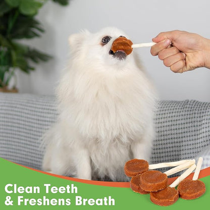 MON2SUN Lollipop Dog Treats, 4.5 Inch Chicken and Egg with Rawhide Twist Sticks, Healthy and Teeth Cleaning Snacks for Small Dogs, 10.58oz (15 Count-Pack of 1)